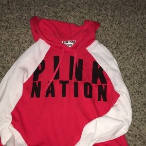 Pink Victoria Secret Crop Hoodie
